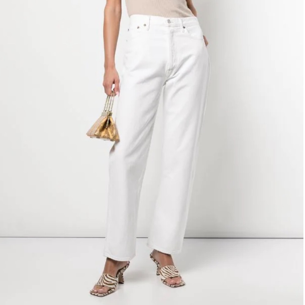 AGOLDE 90's Pinch Waist High Rise Straight Leg Jeans NEW Porcelain White Size 31
